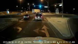 YRC Truck and Car Run Red Light