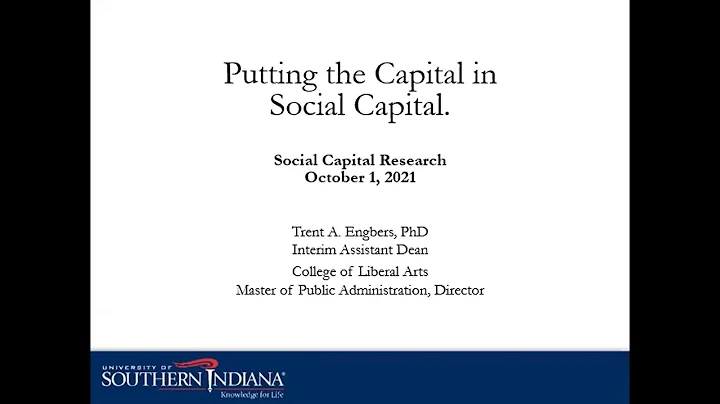 Dr Trent Engbers: Putting the Capital in Social Capital