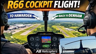 Robinson R66 Turbine helicopter Flight | Cockpit view Denham to Harwarden
