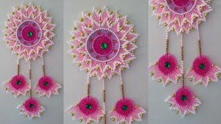 Beautiful Home Decor Using Waste Bangles, Wool and Cotton buds | Cotton ear Buds Craft Ideas 228