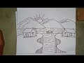 mountain river drawing, drawing house mountain pencil ,mountain drawing painting,
