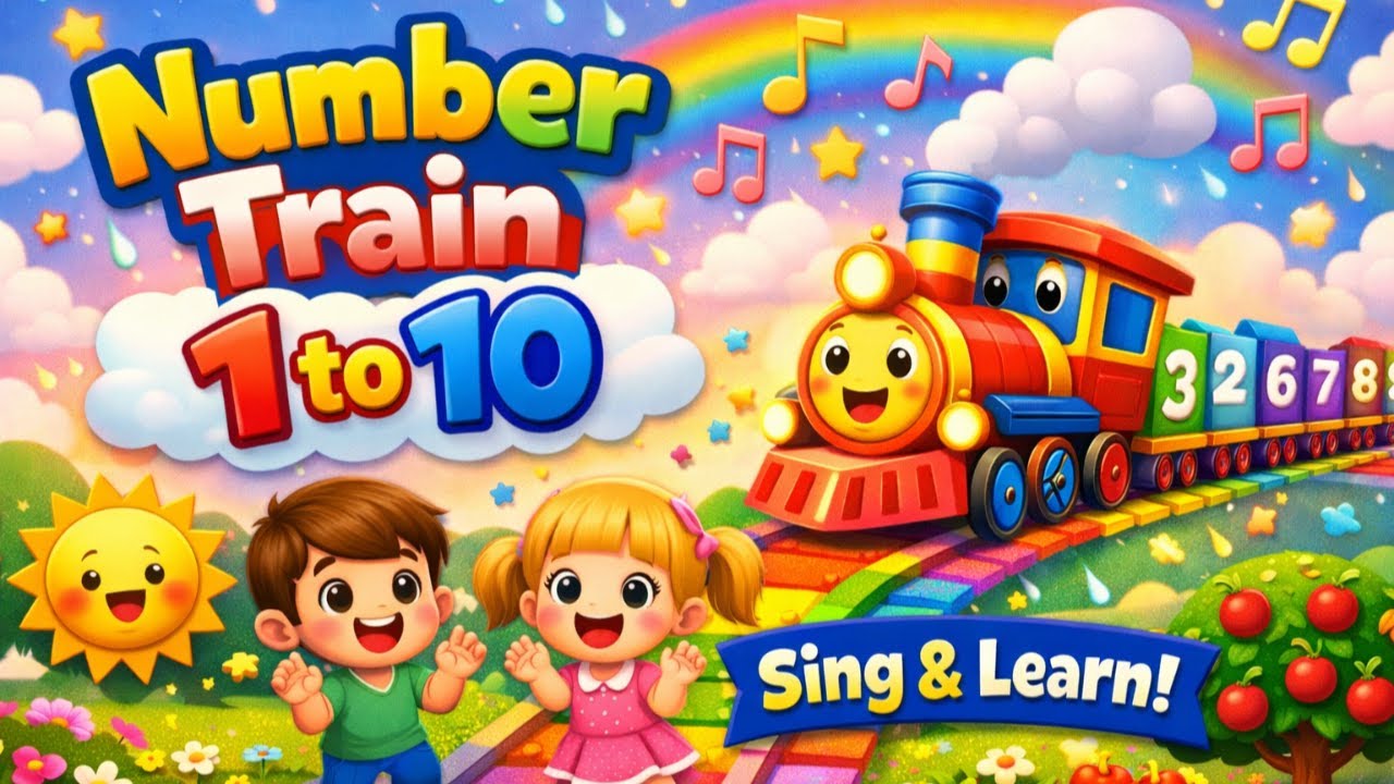 Number Train 1 to 10 | Fun Kids Nursery Rhyme Song 🚂
