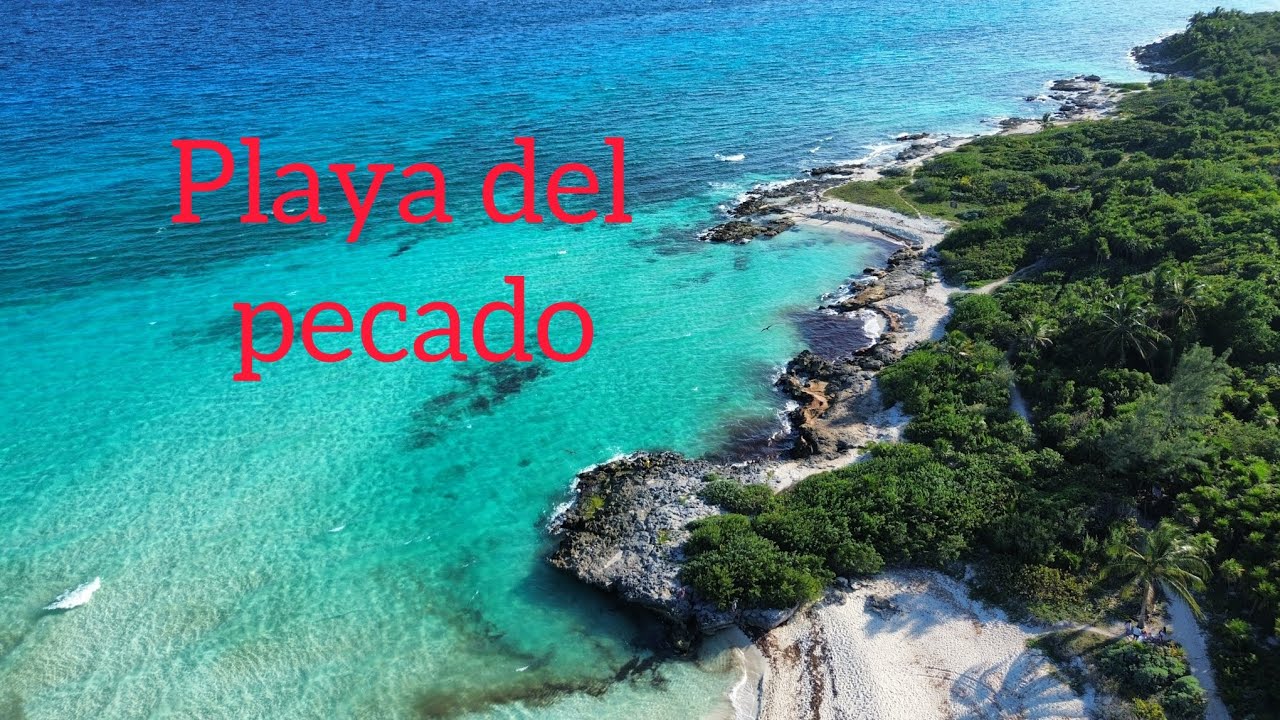Kein Mensch an dem schönen Strand in Playa del Carmen in Mexiko/Geheimtipp Playa del pecado 