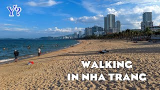 Walking in Nha Trang #1 | Central beach | Only city sounds