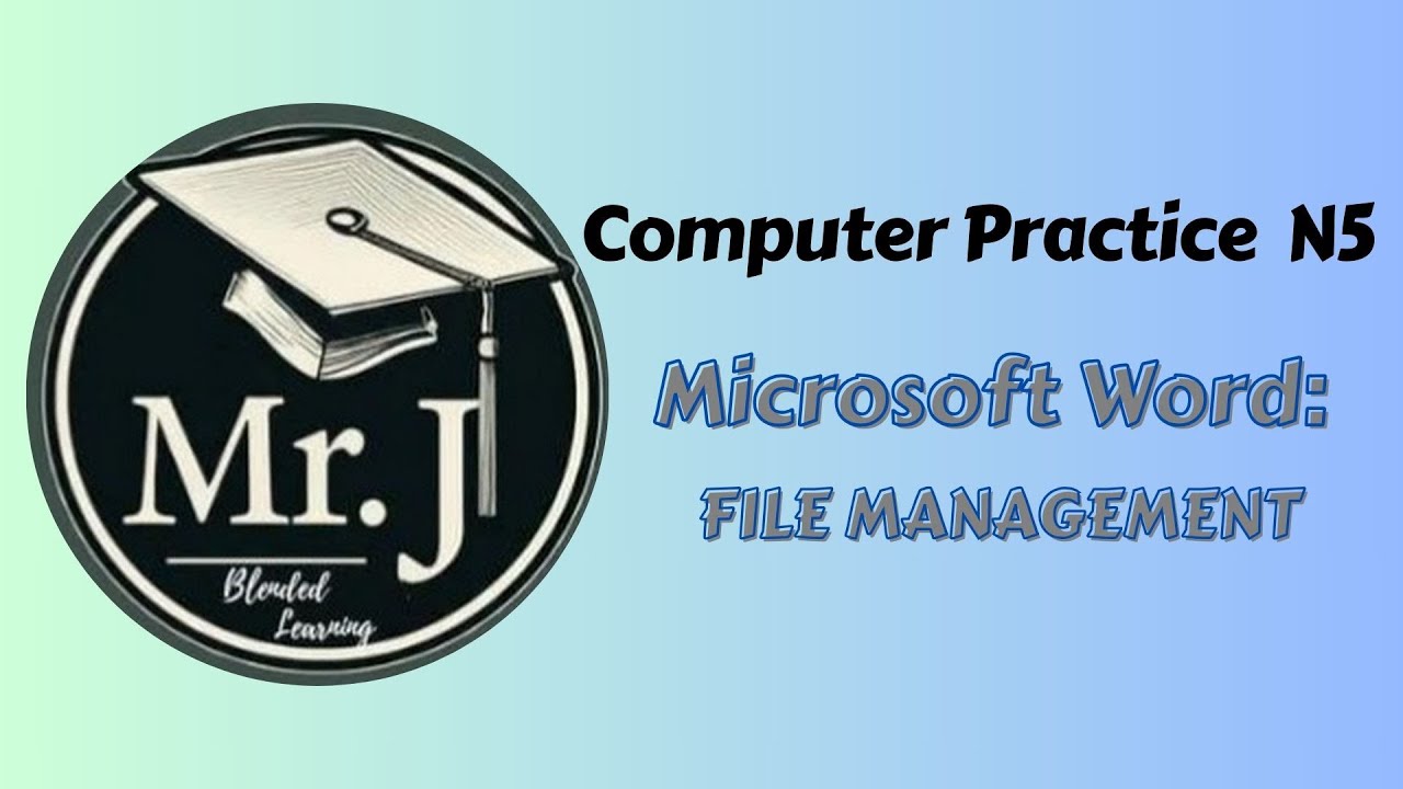 COMPUTER PRACTICE N5 FILE MANAGEMENT - With Mr. Johannes - YouTube