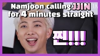 Namjoon calling JJIN for 4 minutes straight 찐형 부르는 남준이 모아봄💗