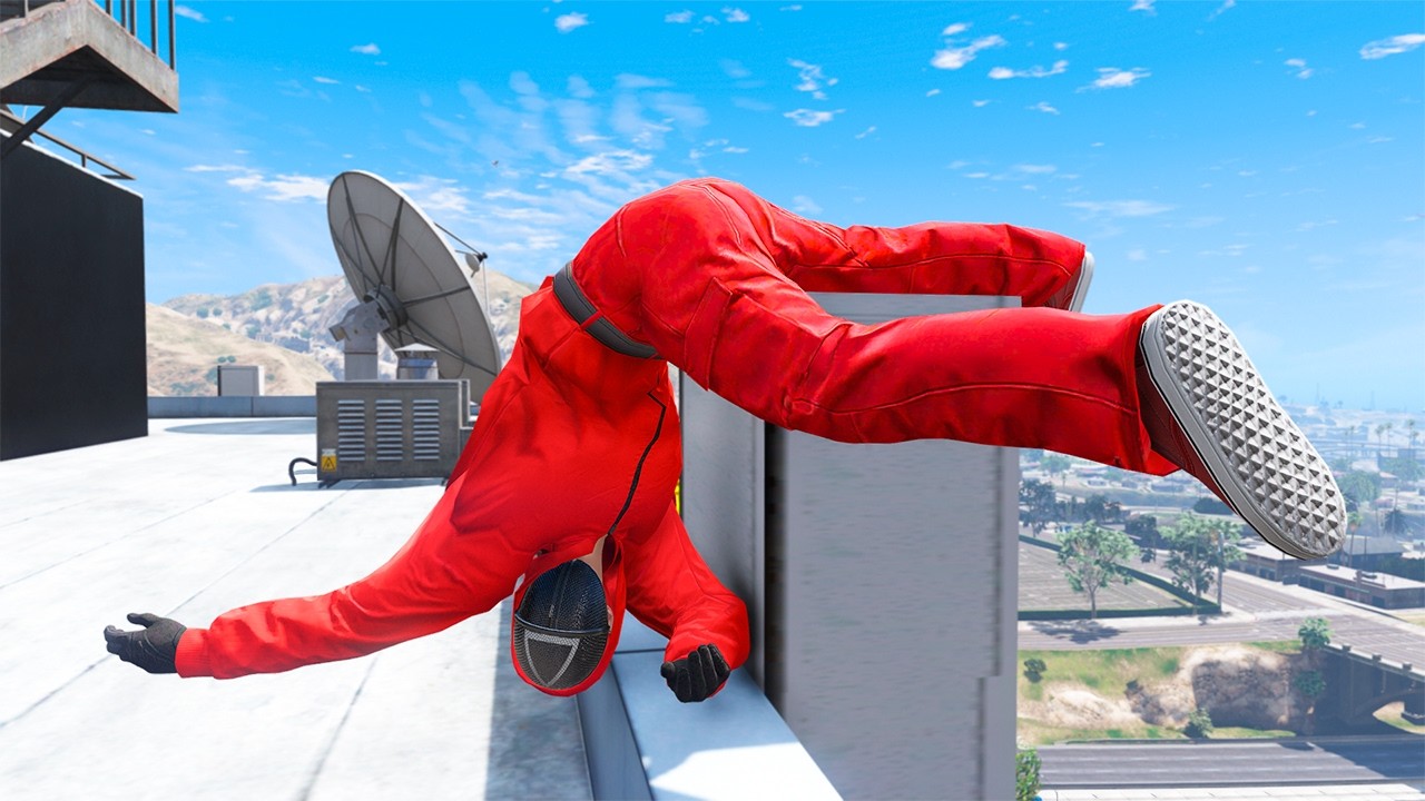 GTA 5 SQUID GAME GUARD RAGDOLLS/JUMP FAILS (Ragdolls Compilation) episode.69