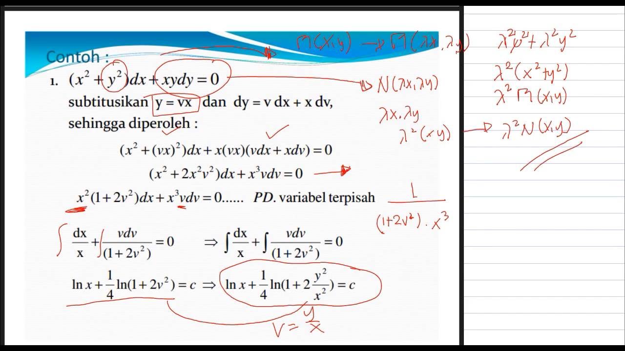 Contoh Soal Dan Pembahasan Persamaan Diferensial