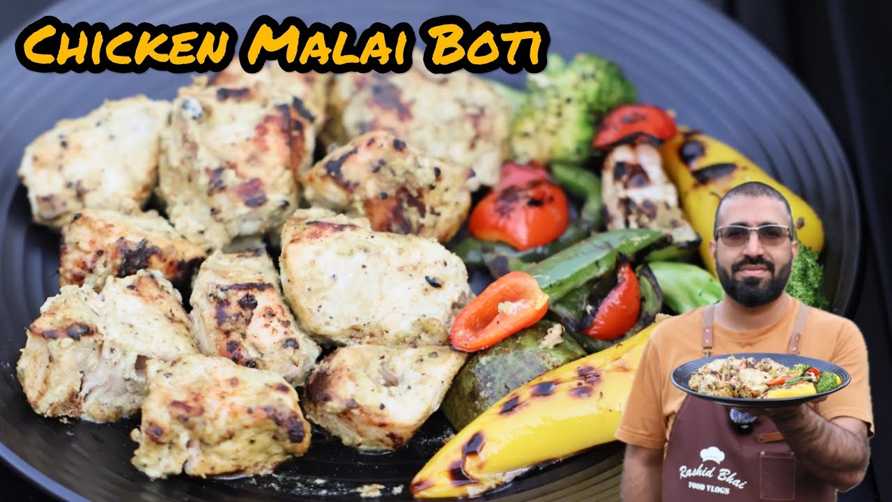 Shef Rashid Chicken Malai Boti Recipe Restaurant Style | Chicken Malai Tikka Boti ...