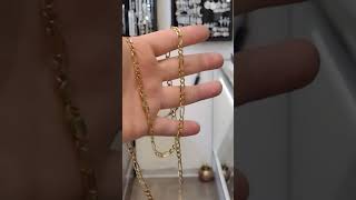 14k solid gold Figaro chain. contact us on IG @p_town_jewelry for any questions.