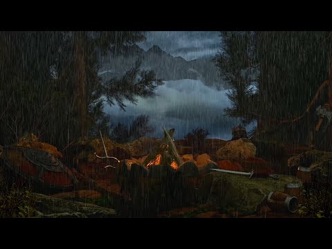 Rainy Medieval Night: A Stormy Forest Ambience With Rain & Horse Sounds