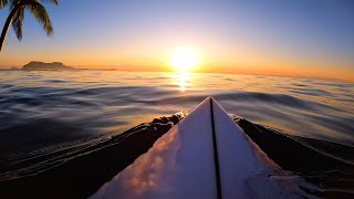 SURFING AT DAWN: THE PERFECT SUNRISE! (RAW POV)