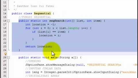 Video Implementasi Sequential Searching Java