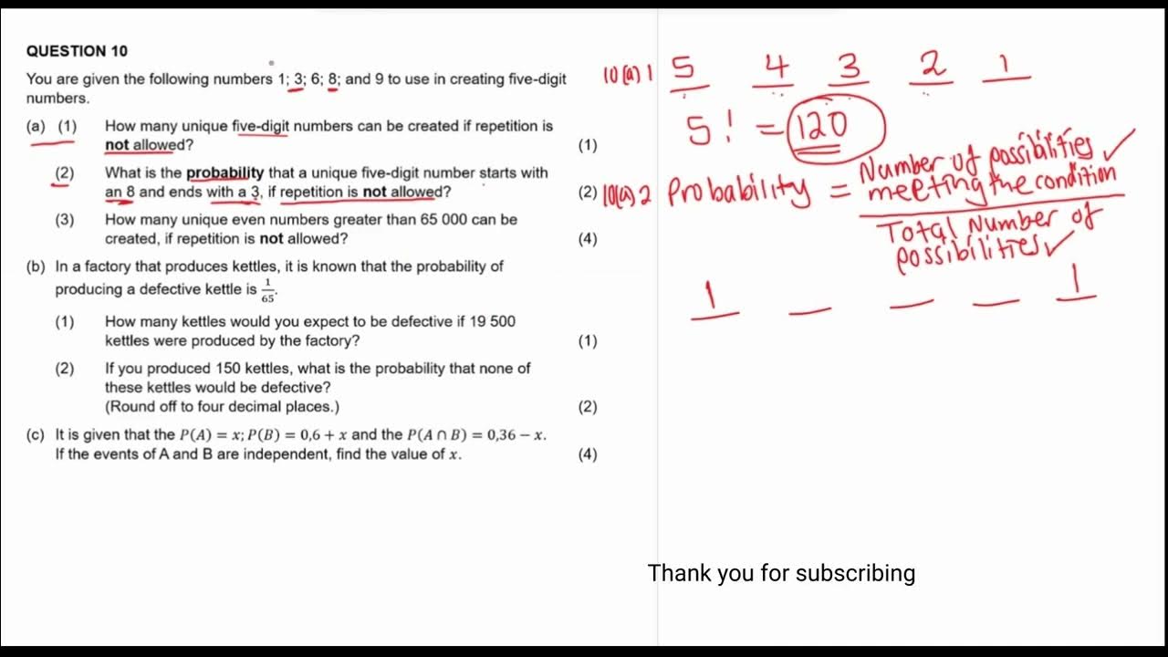 The counting principle and probability 2022 novemebr mathematis paper