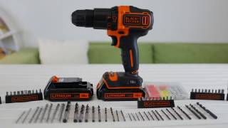 BLACK+DECKER™ 18V lithium-ion Hammer Drill, 2 Batteries, 160 Accessories, Storage Case
