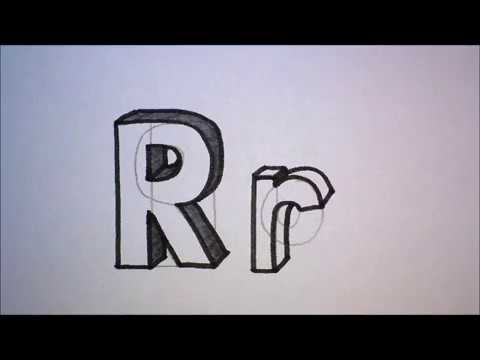 Fonkelnieuw How to draw the letter R in 3D | Hoe teken je de letter R in 3D MJ-78