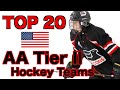 Top 20 AA Tier II Teams - USA