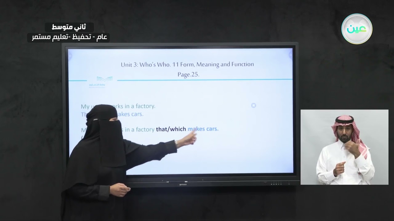 unit3:who's who/11 form meaning and function - اللغة الإنجليزية - ثاني متوسط