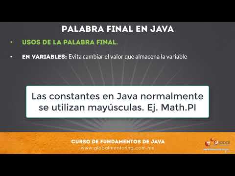 1  Lección Uso de la palabra final en Java