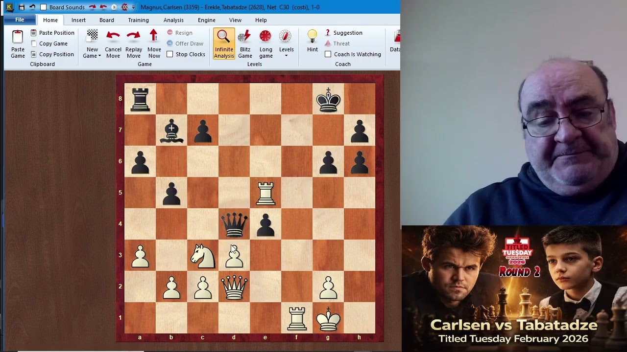 Sesiunea 451: Magnus Carlsen vs Erekle Tabatadze,2026