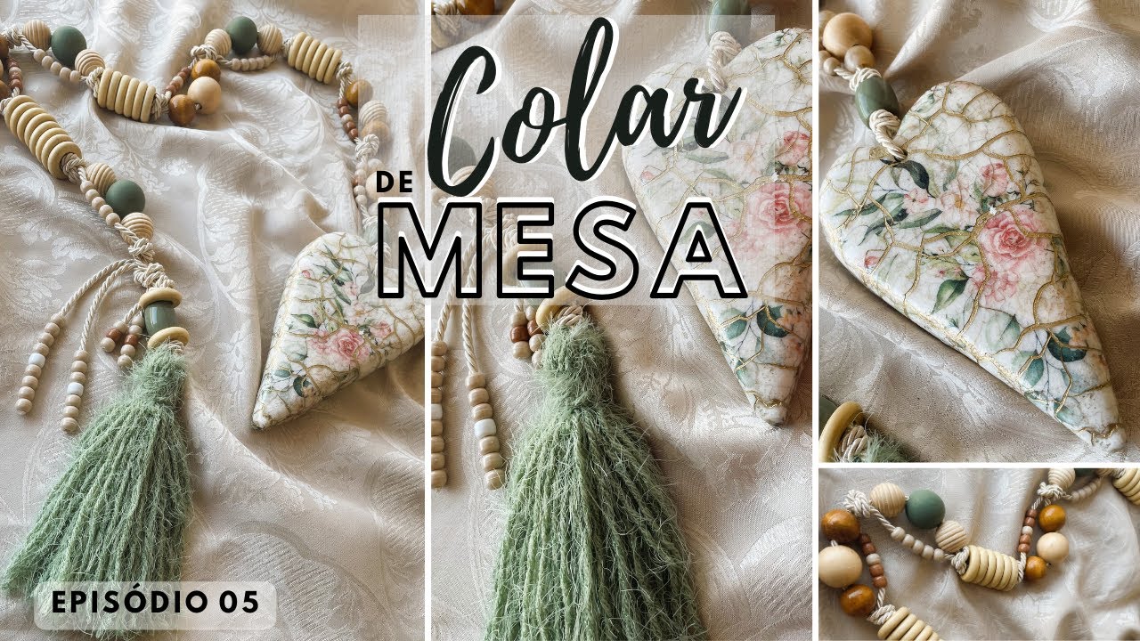 Decoração DIY: Crie um Colar de Mesa com Coração em Falsa Porcelana!