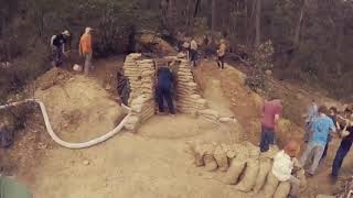 Earthbag dome construction timelapse