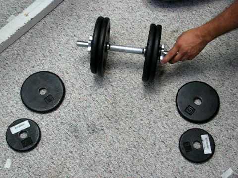 2pcs Dumbbell Bars & Spinlock Collars Weight Lifting Gym Dumbell Handles Set US 