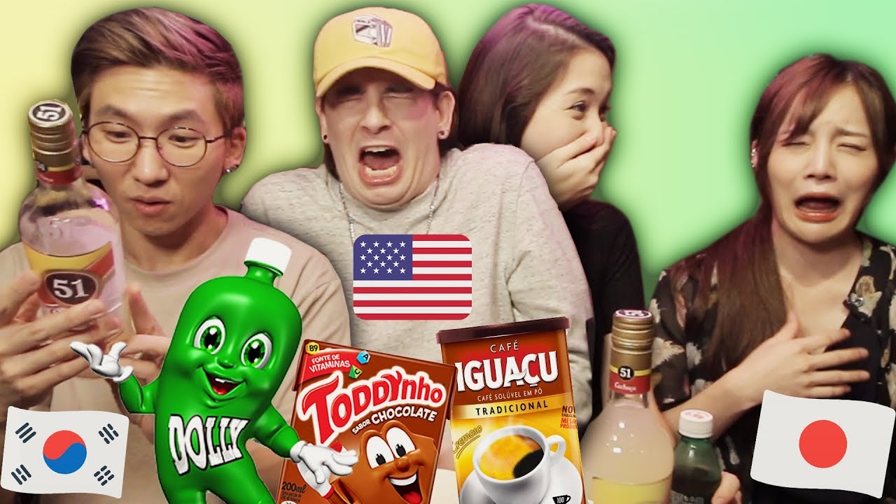 GRINGOS PROVANDO BEBIDAS BRASILEIRAS ft Dave, Erina e Noel