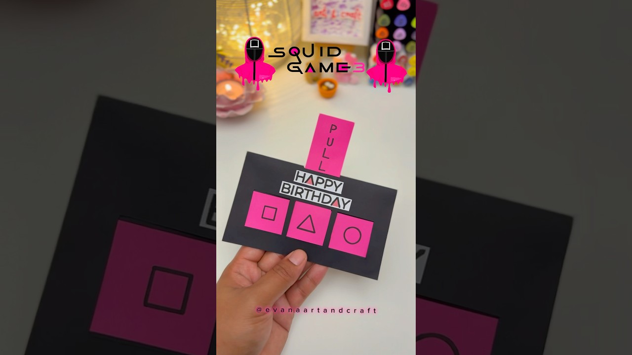 DIY SQUID GAME Mask Birthday Card