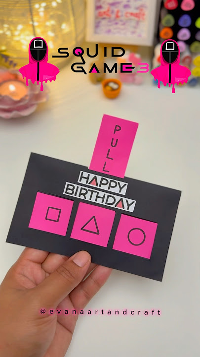 DIY SQUID GAME Mask Birthday Card
