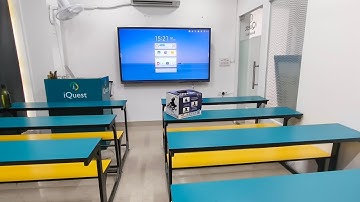 Hybrid Classroom Setup  with 75 inch Interactive Flat Panel Online +Offline I Studio Tour