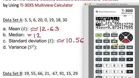 How to find Mean, Median, and Standard Deviation (via TI-30XS Multiview)