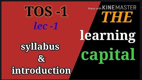 (TOS -1)- Syllabus & Introduction [lecture :1] I Structural analysis I CIVIL