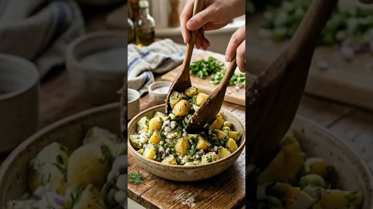 5 Dakikada Efsane Patates Salatası! 🥗 #patatessalatası #yemektarifleri #pratiktarifler #shorts