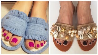 Glamours collection of flat slippers outfit ideas2023