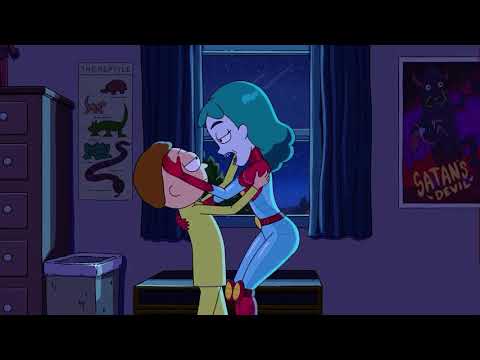 Morty and Planetina kiss (Rick and Morty)
