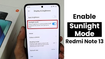 Enable Sunlight Mode In Redmi Note 13 | Turn On Peek Brightness