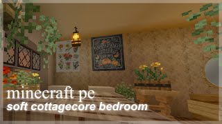 [mcpe] soft cottagecore aesthetic bedroom // speedbuild screenshot 5