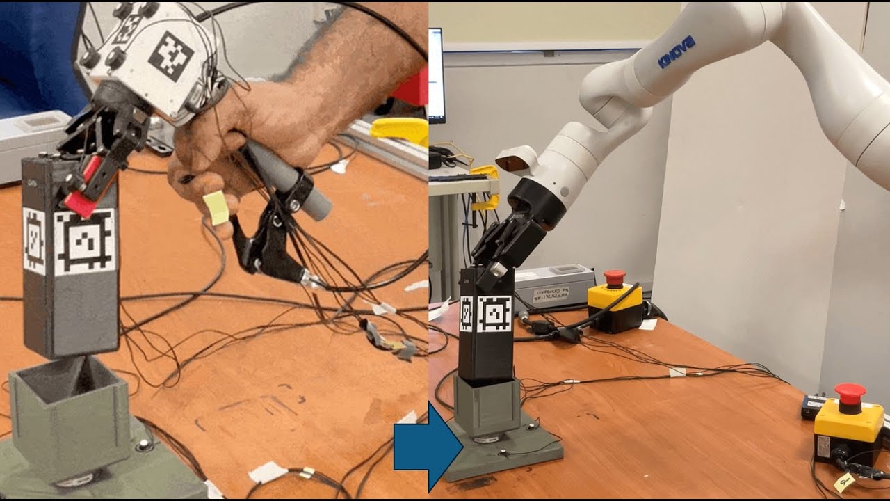 Sensorized gripper for human demonstrations - YouTube