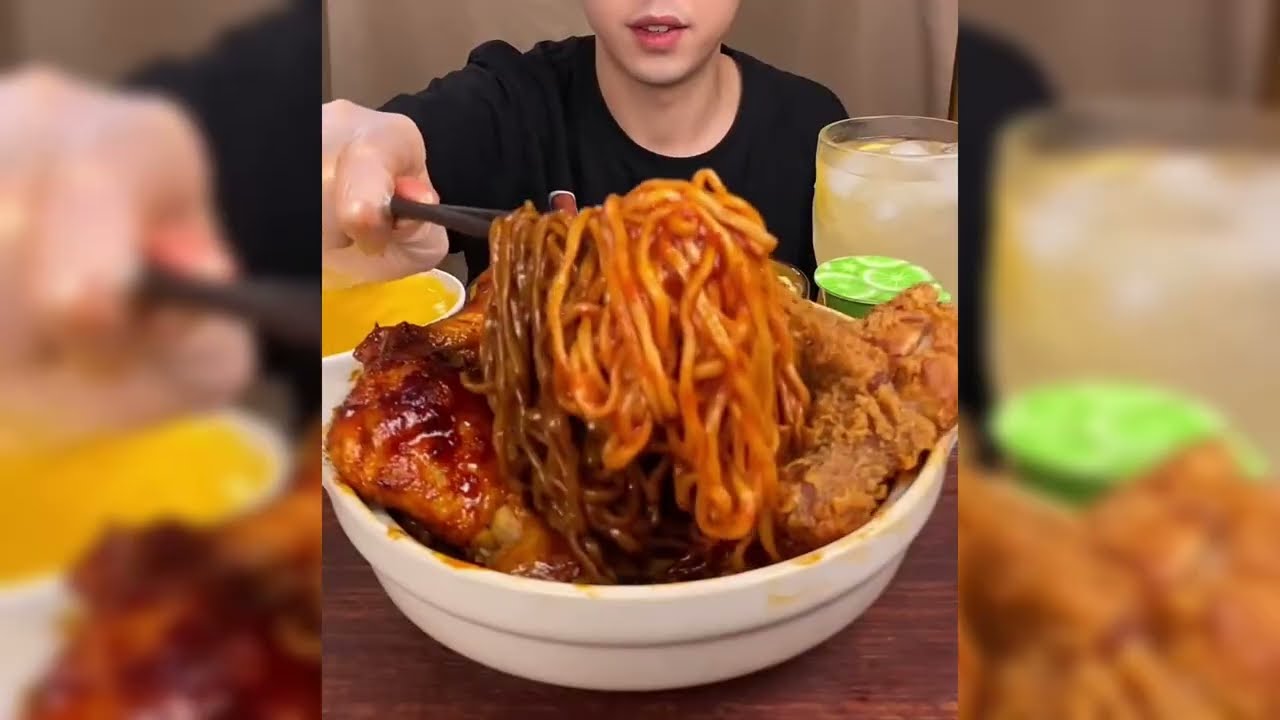 ASMR MUKBANG | 🍗When grilled and Delicious fried chicken legs meet turkey jjajangmyeon!