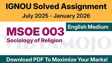 IGNOU MSOE 003 Solved Assignment 2025-26 English Medium PDF Download | IGNOU MSO 2nd Year Assignment