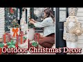 OUTDOOR CHRISTMAS LIGHTS &amp; DECORATIONS | FRONT DOOR DECORATING IDEAS | LOW BUDGET OUTSIDE DECOR