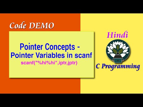 2D HINDI Pointer Concepts - Pointer Variables in scanf Code DEMO