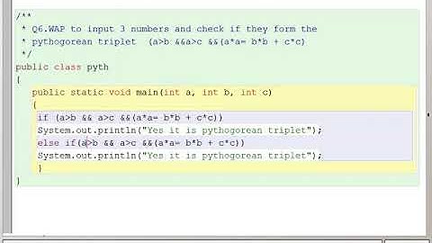 WAP to input 3 numbers and check if they form the  Pythagorean triplet (prg is given in description)