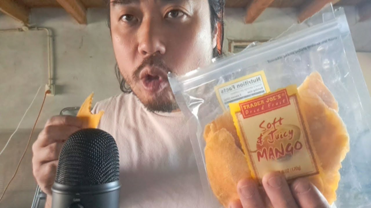 CHINESE ASMR -  Dried Mango Eating Sounds 🥭 [ENG Subtitles]