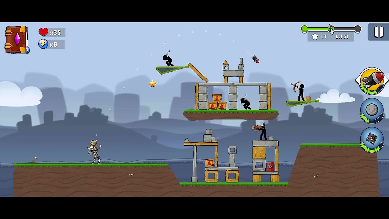 Boom Stick: Bazooka Puzzles - Level 51