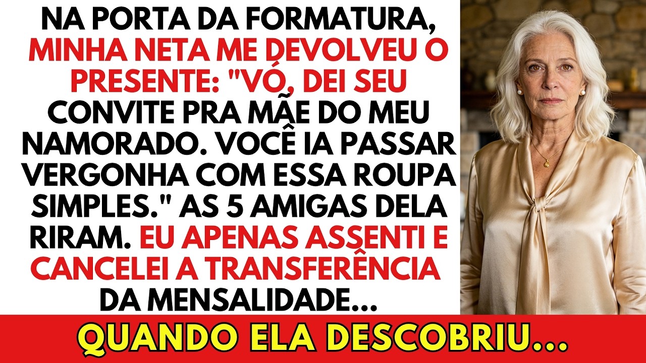 Peguei na caixinha de veludo, olhei-a nos olhos e disse adeus. A minha neta Bianca tinha acabado de me humilhar na porta da própria formatura, na frente das amigas ricas e da sogra de seda, por...