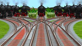 9 Steam Trains Running For Bumpy Forked Lines Risky railroad track |train simulator classic |#rails