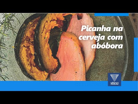 Picanha Suína na cerveja com abóbora gratinada