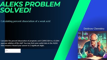 ALEKS: Calculating percent dissociation of a weak acid